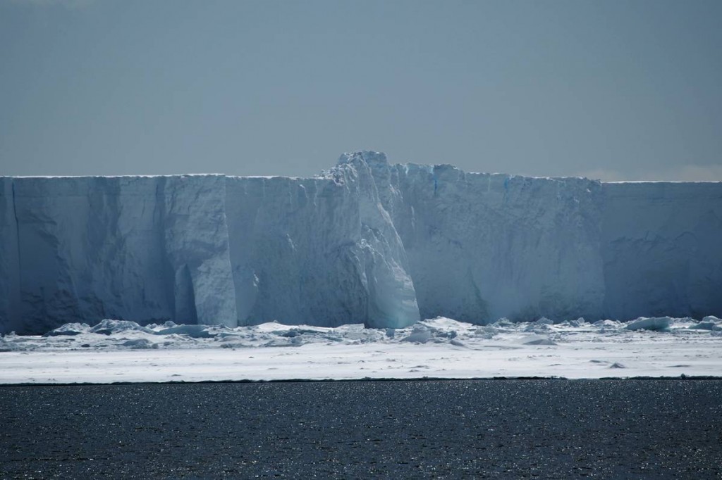 Close-up of a tabular iceberg